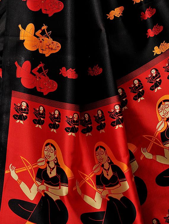 conversational printed saree with blouse - 15939994 - Zoom Image - 4