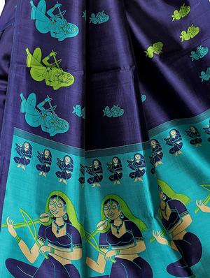 conversational printed saree with blouse - 15939995 - Standard Image - 4