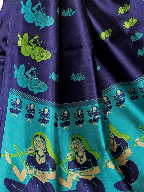 conversational printed saree with blouse - 15939995 - Zoom Image - 4