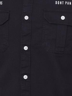black solid casual shirt - 15940393 - Standard Image - 4