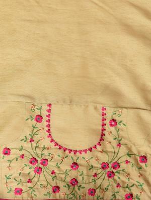 floral embroidered border saree with blouse - 15940676 - Standard Image - 4