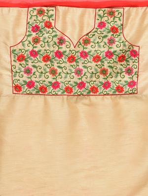 floral embroidered lace border saree with blouse - 15940677 - Standard Image - 4