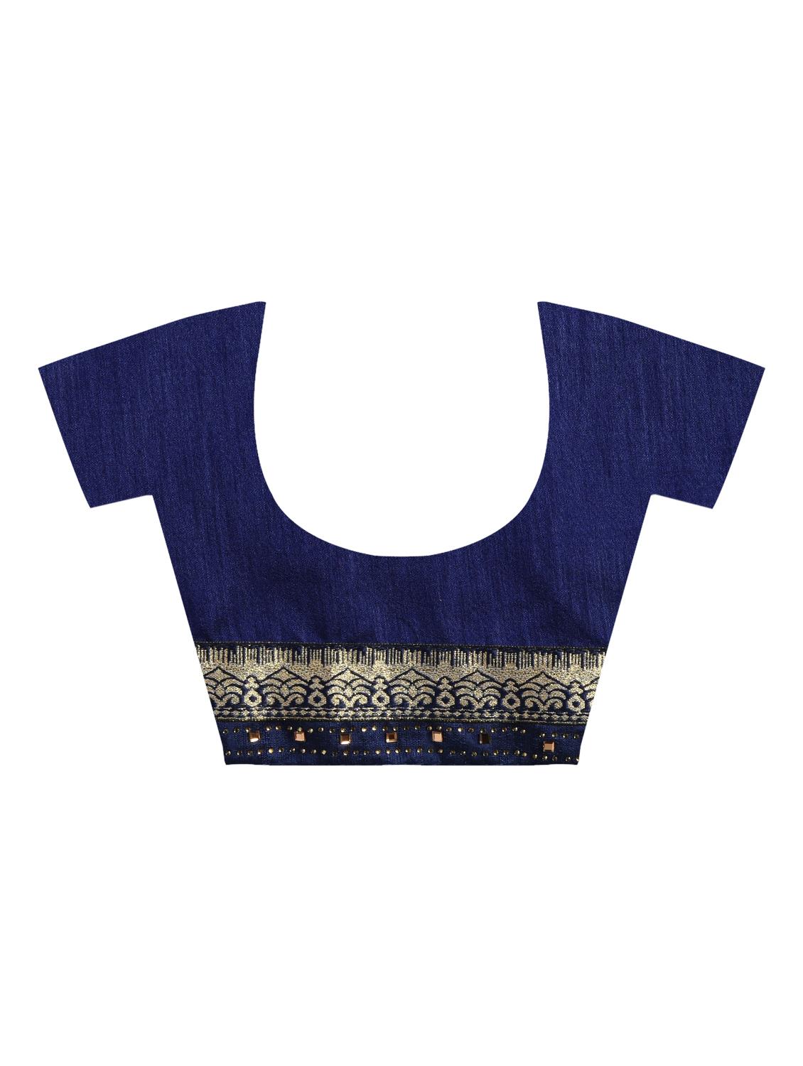 embellished zari lace border saree with blouse - 15940690 - Zoom Image - 4