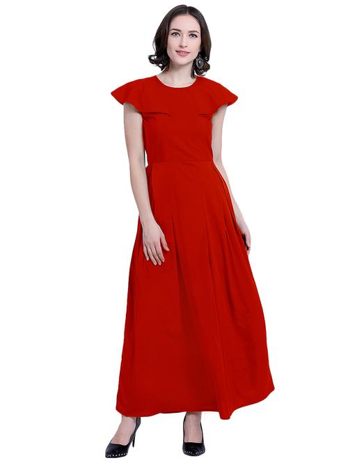 cape sleeved solid maxi dress - 15941104 - Standard Image - 1