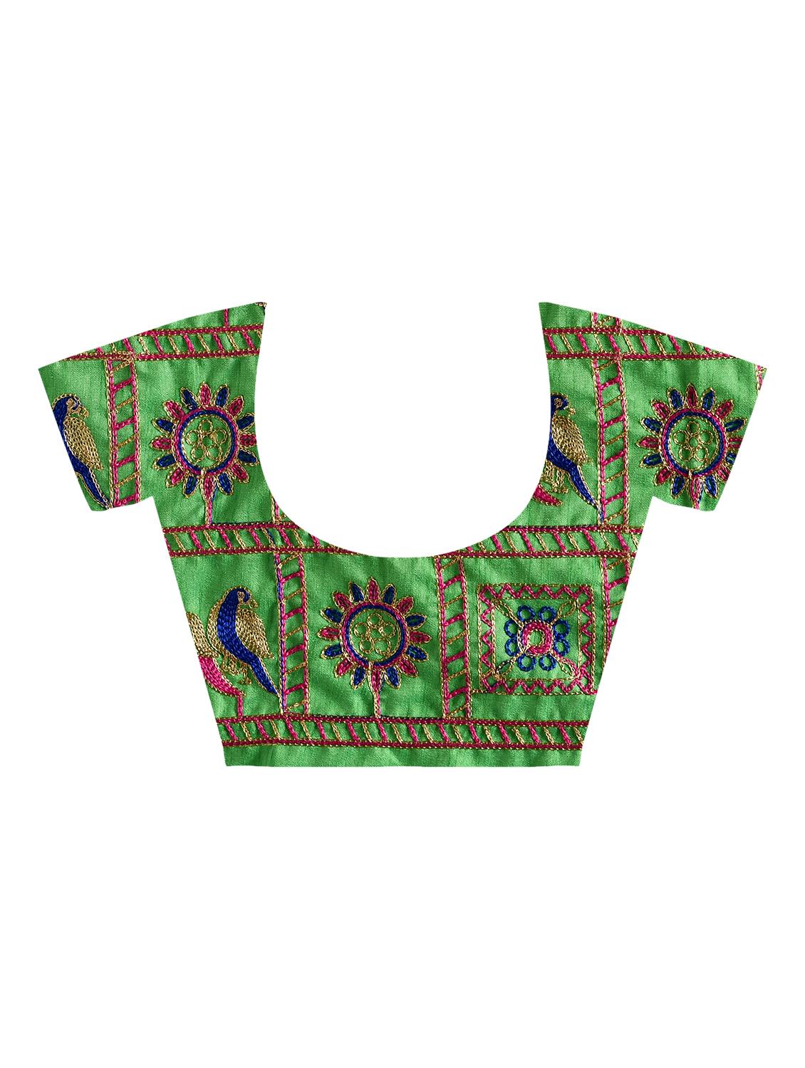 checkered woven saree with blouse - 15942045 - Zoom Image - 4