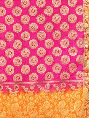 ethnic motif woven saree with blouse - 15942822 - Standard Image - 4