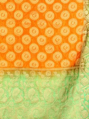 ethnic motif woven saree with blouse - 15942824 - Standard Image - 4