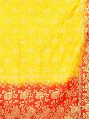 ethnic motif woven saree with blouse - 15942837 - Standard Image - 4