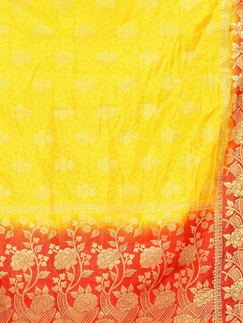 ethnic motif woven saree with blouse - 15942837 - Zoom Image - 4