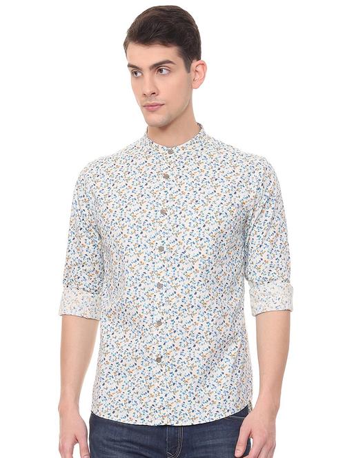 white floral printed casual shirt - 15943386 - Standard Image - 1