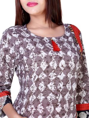 printed straight kurta with tassels - 15943573 - Standard Image - 4