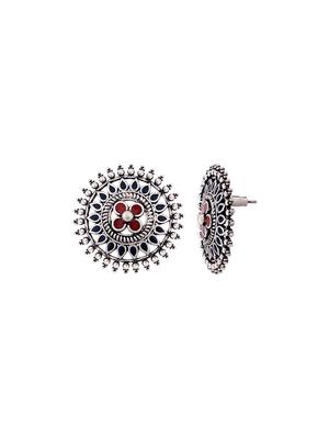 silver brass studs earring - 15944111 - Standard Image - 4