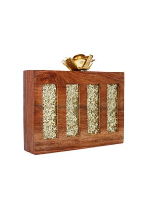 brown wood box clutch - 15945479 - Standard Image - 4