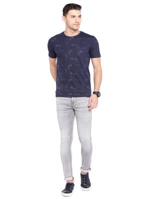 blue cotton all pver print t-shirt - 15945568 - Standard Image - 4
