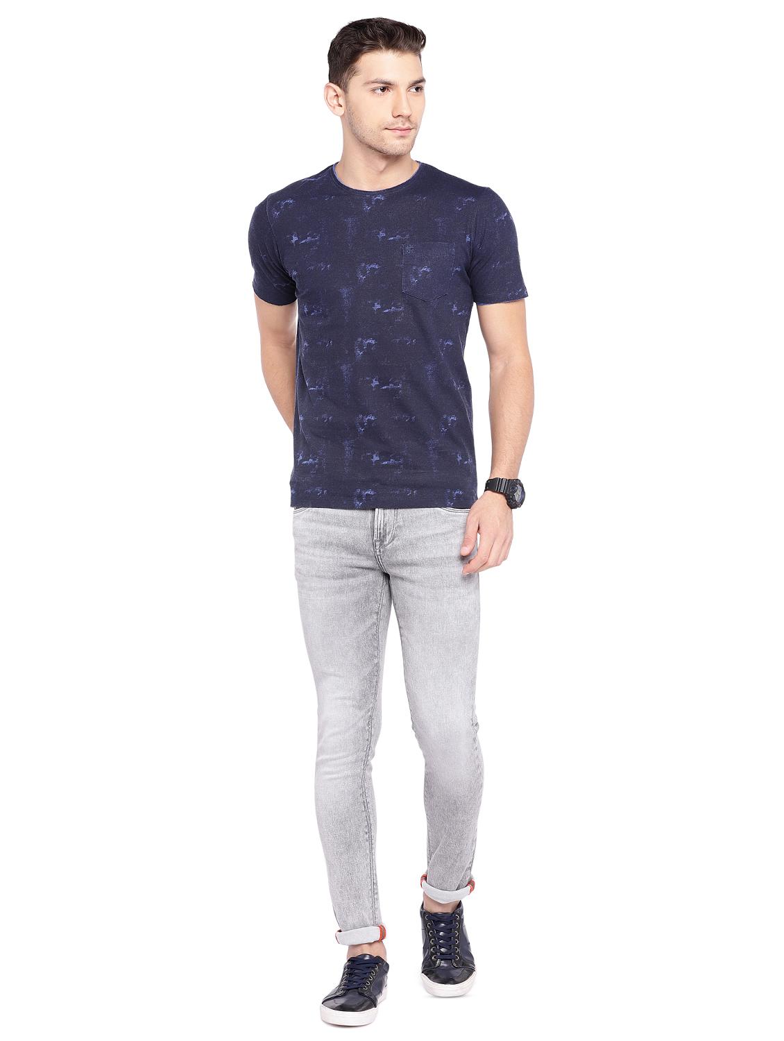 blue cotton all pver print t-shirt - 15945568 - Zoom Image - 4