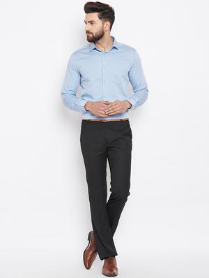 black polyester flat front formal trouser - 15945638 - Standard Image - 4