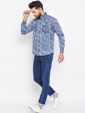 blue denim casual shirt - 15945642 - Standard Image - 4