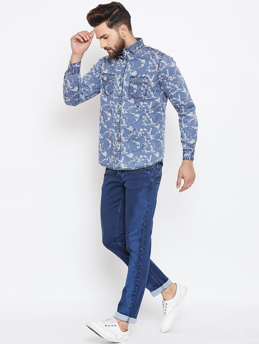 blue denim casual shirt - 15945642 - Zoom Image - 4