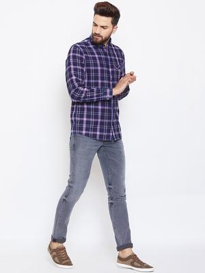 blue checkered casual shirt - 15945647 - Standard Image - 4