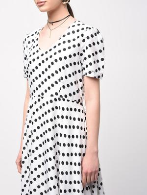 polka dots flared maxi dress - 15946332 - Standard Image - 4