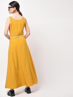 contrast piping maxi dress - 15946336 - Standard Image - 4