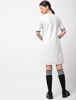 contrast laced a-line dress - 15946347 - Standard Image - 4