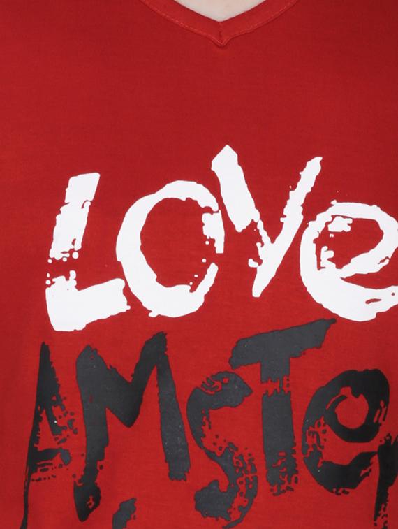 graphic print v-neck tee - 15947103 - Zoom Image - 4