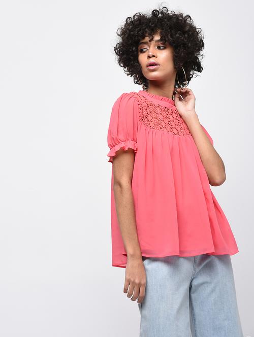 crochet back frill detail top - 15947656 - Very Small Image - 1