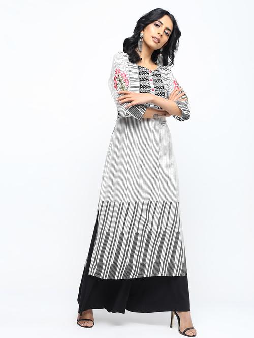 embroidered straight kurta - 15950706 - Standard Image - 1