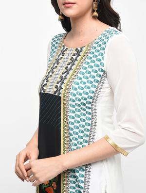 Printed straight kurta with palazzo set - 15950721 - Standard Image - 4
