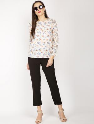 ruffle detail floral top - 15951565 - Standard Image - 4
