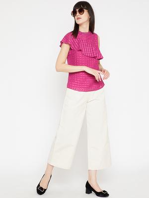 striped ruffle detail top - 15951594 - Standard Image - 4
