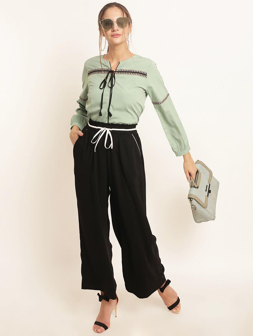 tie up neck lace detail top - 15951611 - Zoom Image - 4