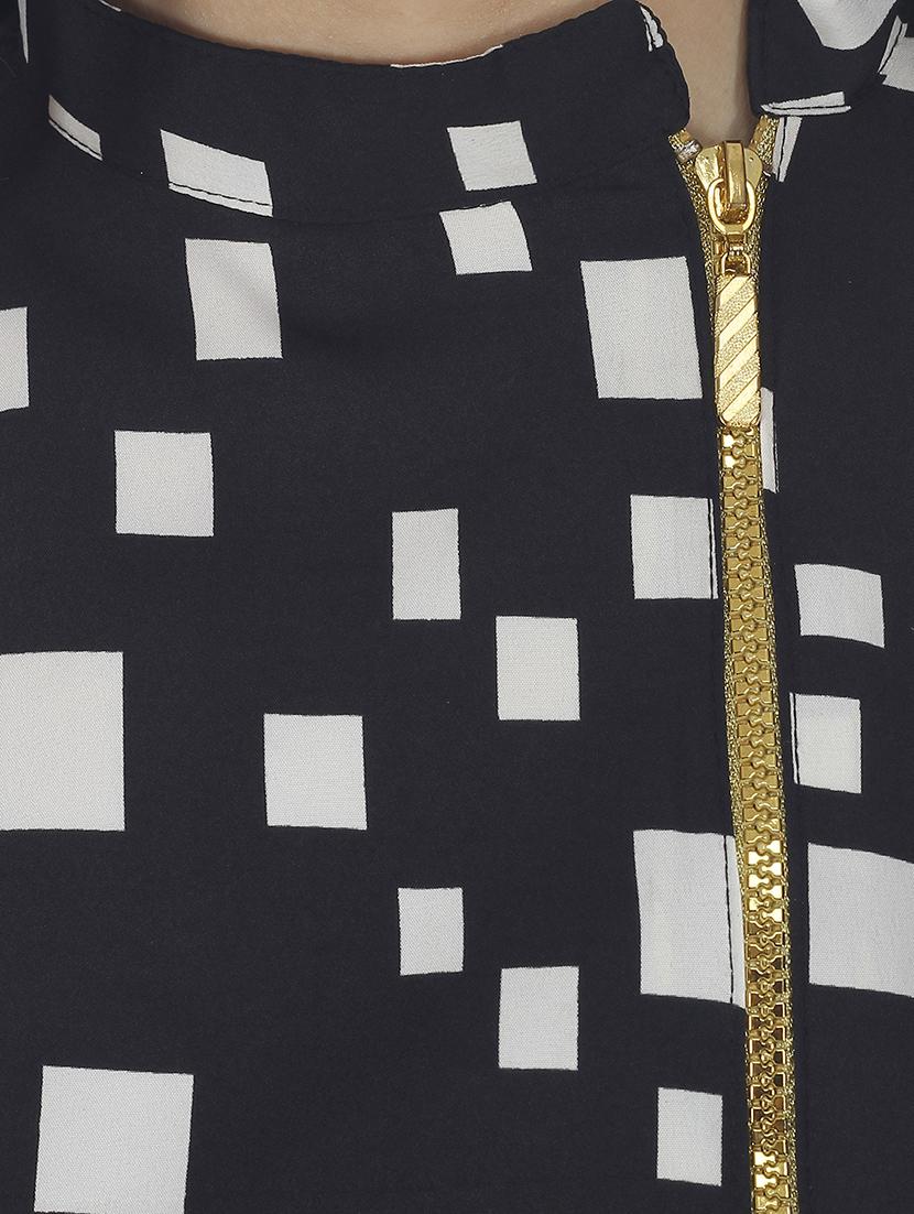 checkered high low kurta - 15952883 - Zoom Image - 4