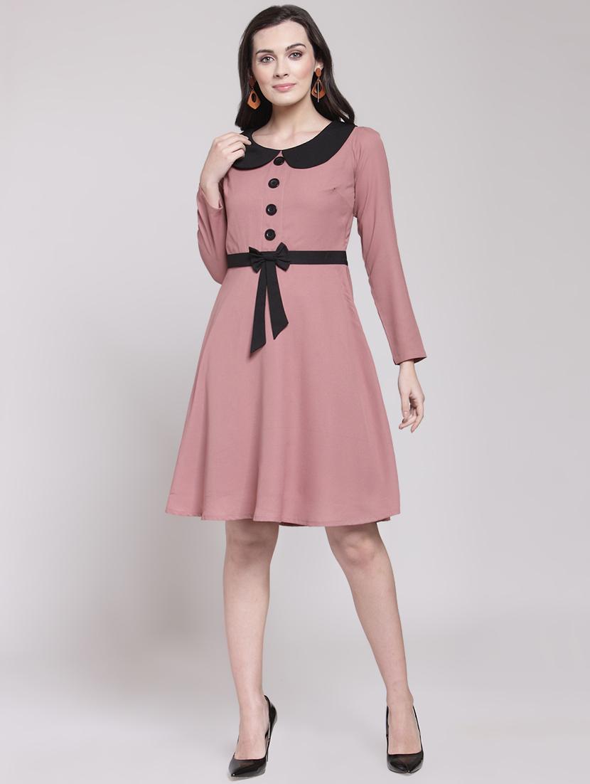 contrast detail a-line dress - 15953266 - Zoom Image - 4