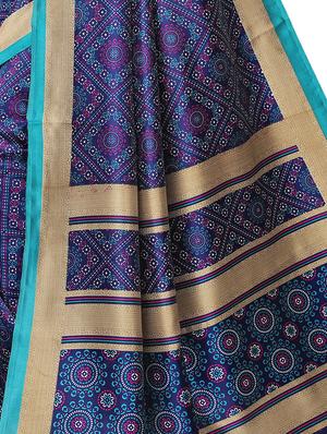 floral printed saree with blouse - 15954310 - Standard Image - 4