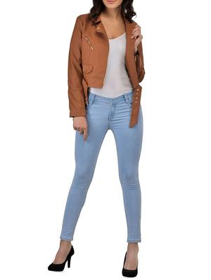 belted zipper detail leather jacket - 15955266 - Standard Image - 4