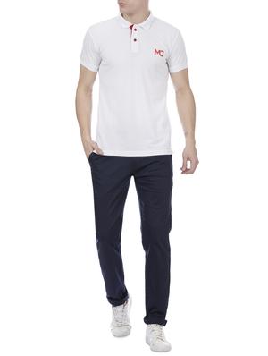 dark blue cotton blend chinos - 15955334 - Standard Image - 4