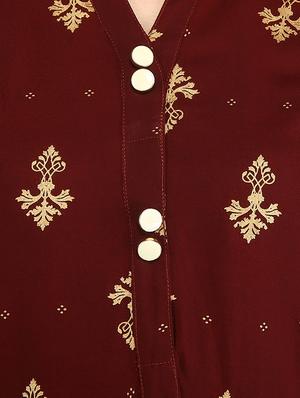 Foil print straight kurta - 15958669 - Standard Image - 4