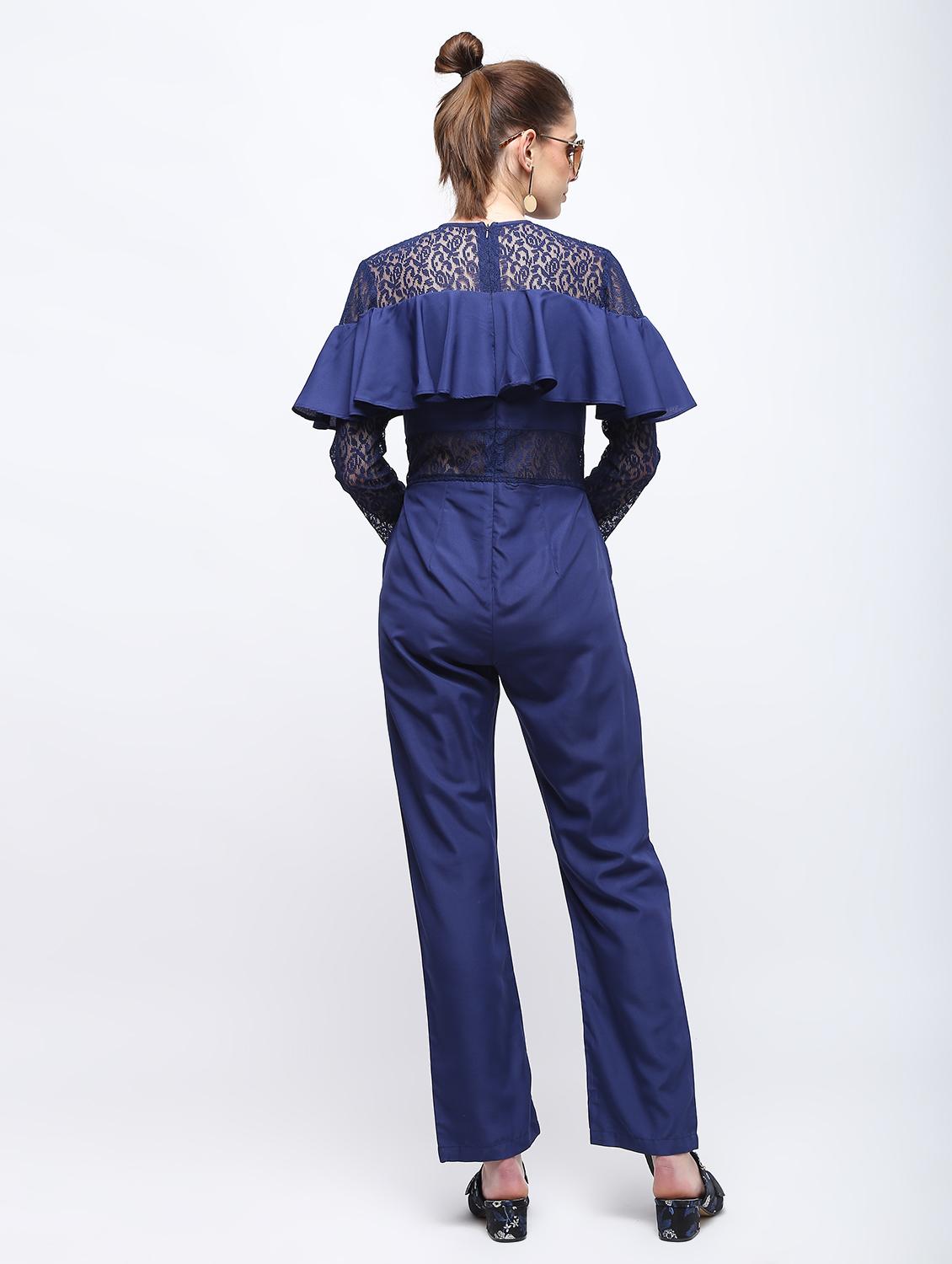 sheer panel ruffled jumpsuit - 15959294 - Zoom Image - 4