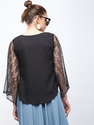 Sheer bell sleeved top - 15959300 - Standard Image - 4