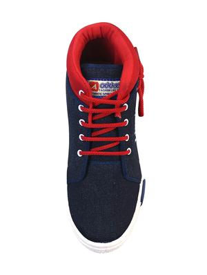 blue denim lace up sneakers - 15966631 - Standard Image - 4