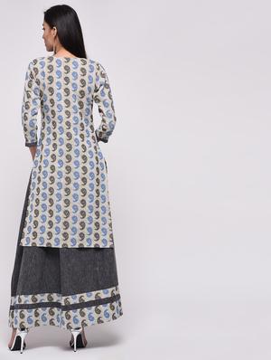 paisley printed kurta with skirt set - 15967125 - Standard Image - 4