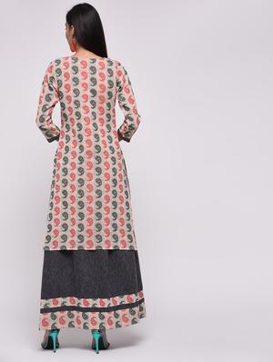 paisley printed kurta with skirt set - 15967128 - Standard Image - 4