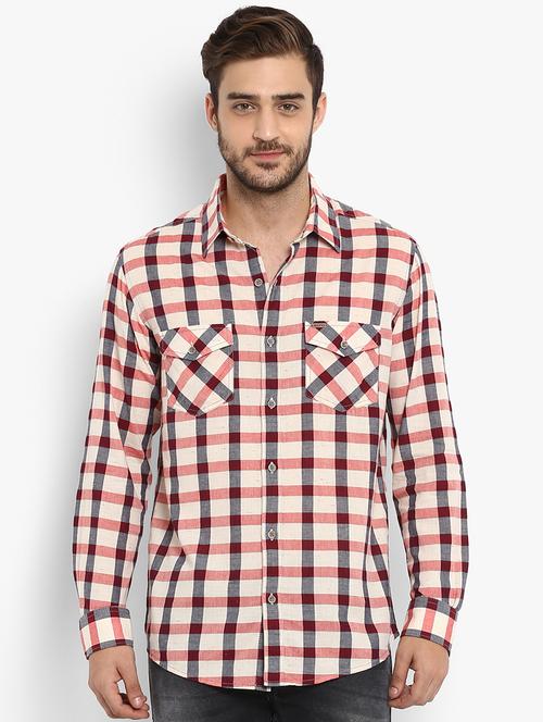 red cotton casual shirt - 15968437 - Standard Image - 1