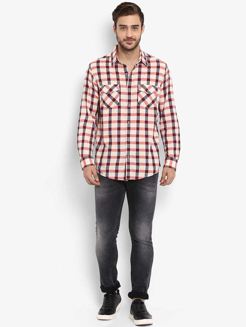 red cotton casual shirt - 15968437 - Zoom Image - 4