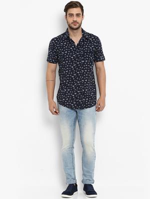 blue floral printed casual shirt - 15968499 - Standard Image - 4