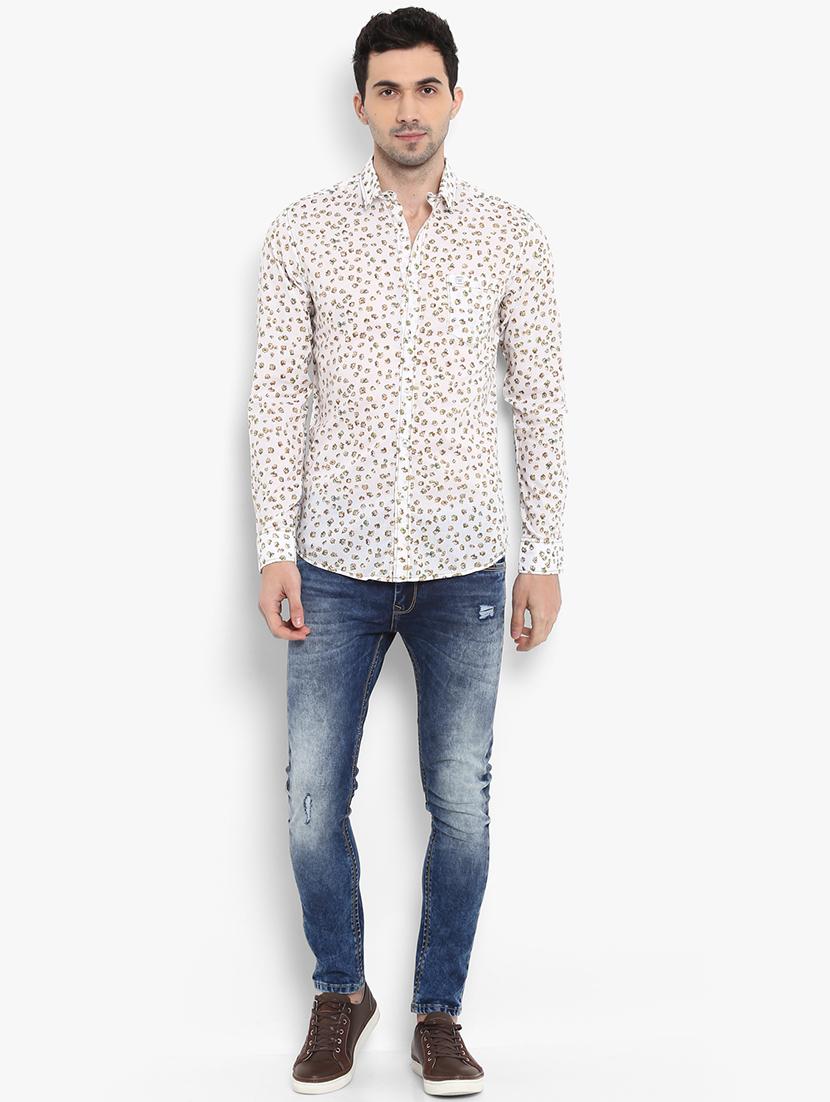 white floral printed casual shirt - 15968515 - Zoom Image - 4