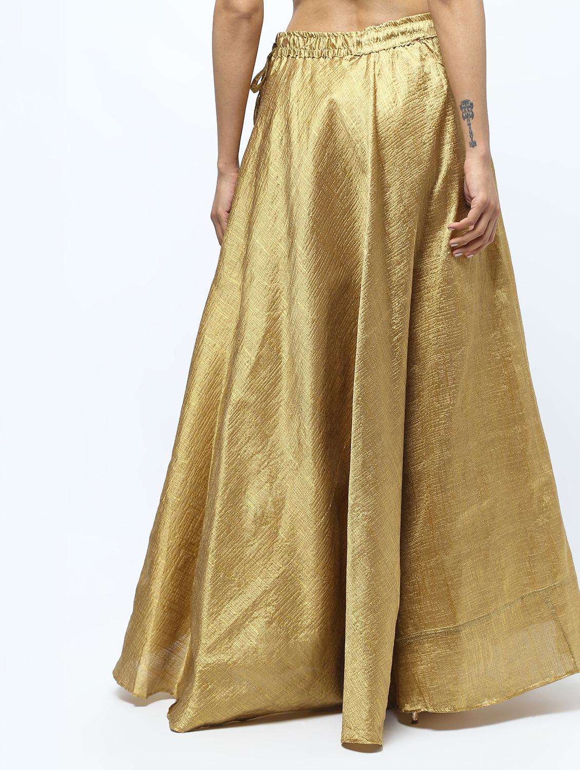 Solid brocade flared skirt - 15969158 - Zoom Image - 4