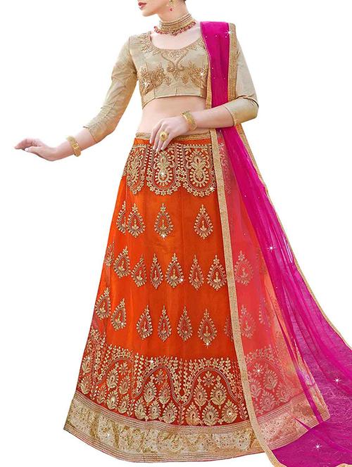 embroidered a-line lehenga - 15969217 - Standard Image - 1